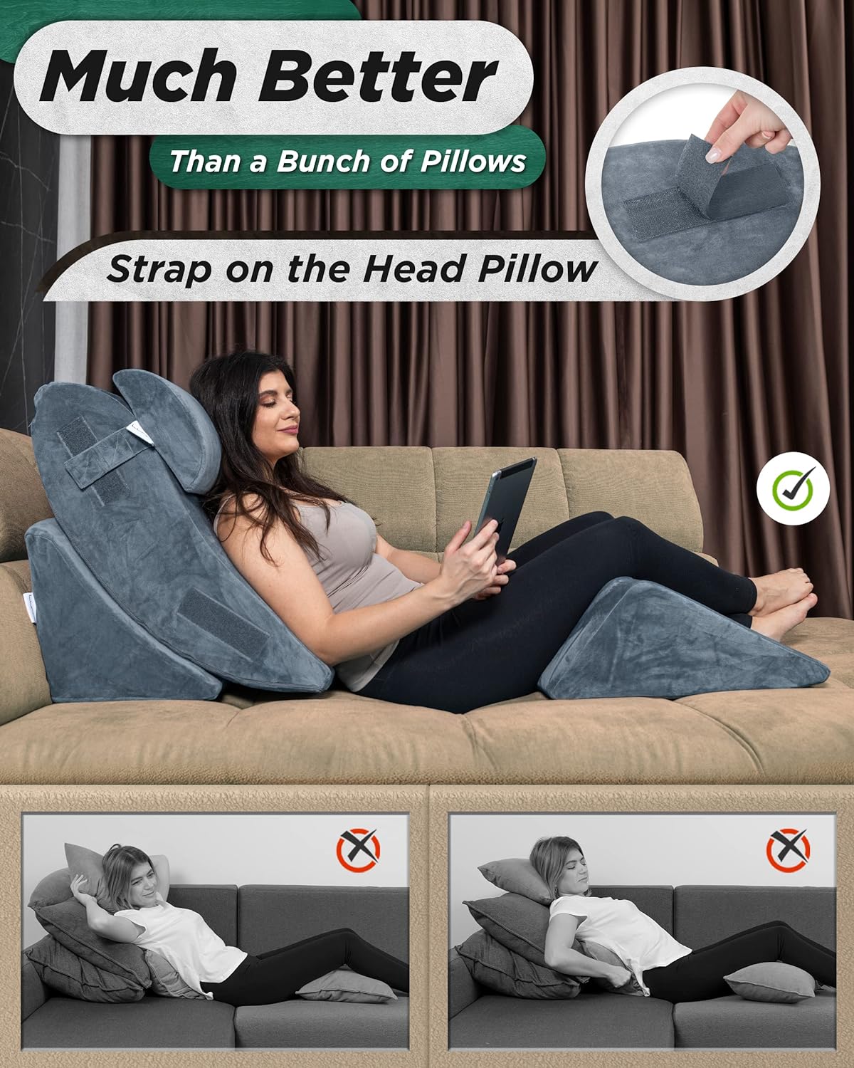Orthopedic Bed Wedge Pillow Set