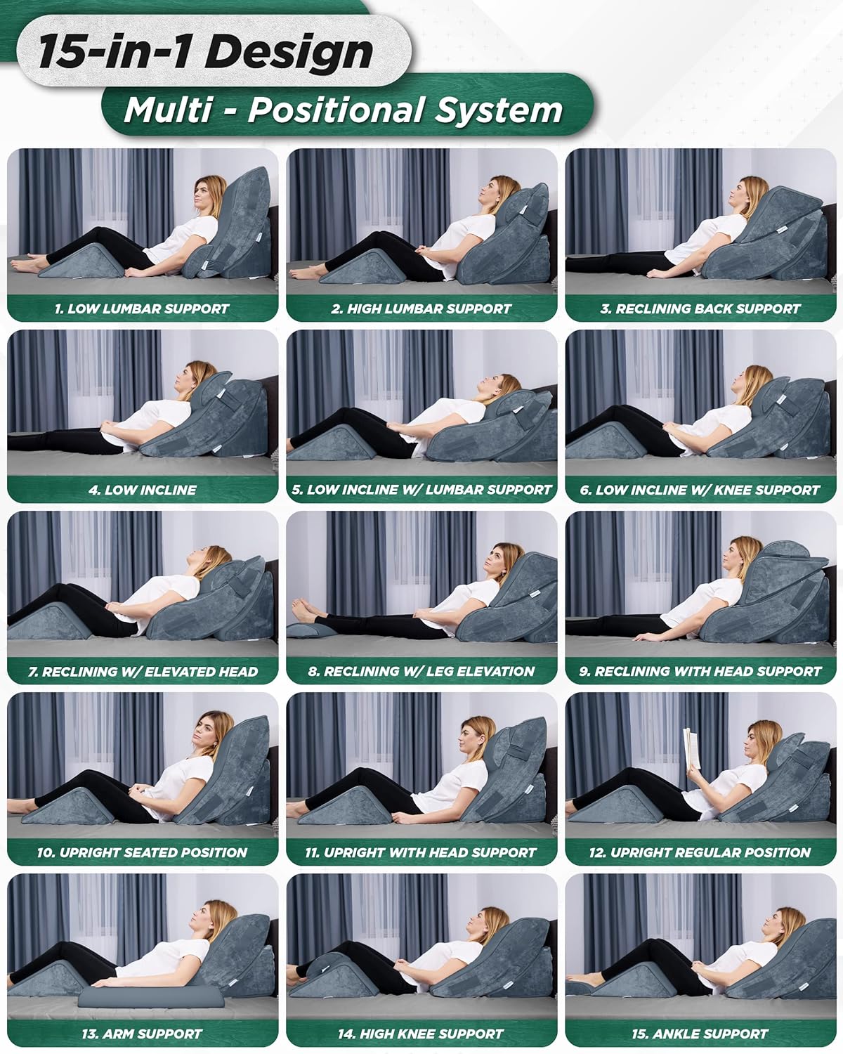 Orthopedic Bed Wedge Pillow Set