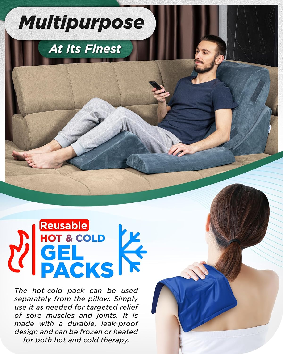 Orthopedic Bed Wedge Pillow Set