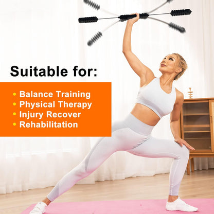 Upgrade Elastic Fitness Exercise Bar,Body Physical Therapy,Core Strength Training,Stability Workout,Joint Stability, Workout Stick For Yoga Pilates,Power Therapy Rehabilitation Equipment for Home Gym…