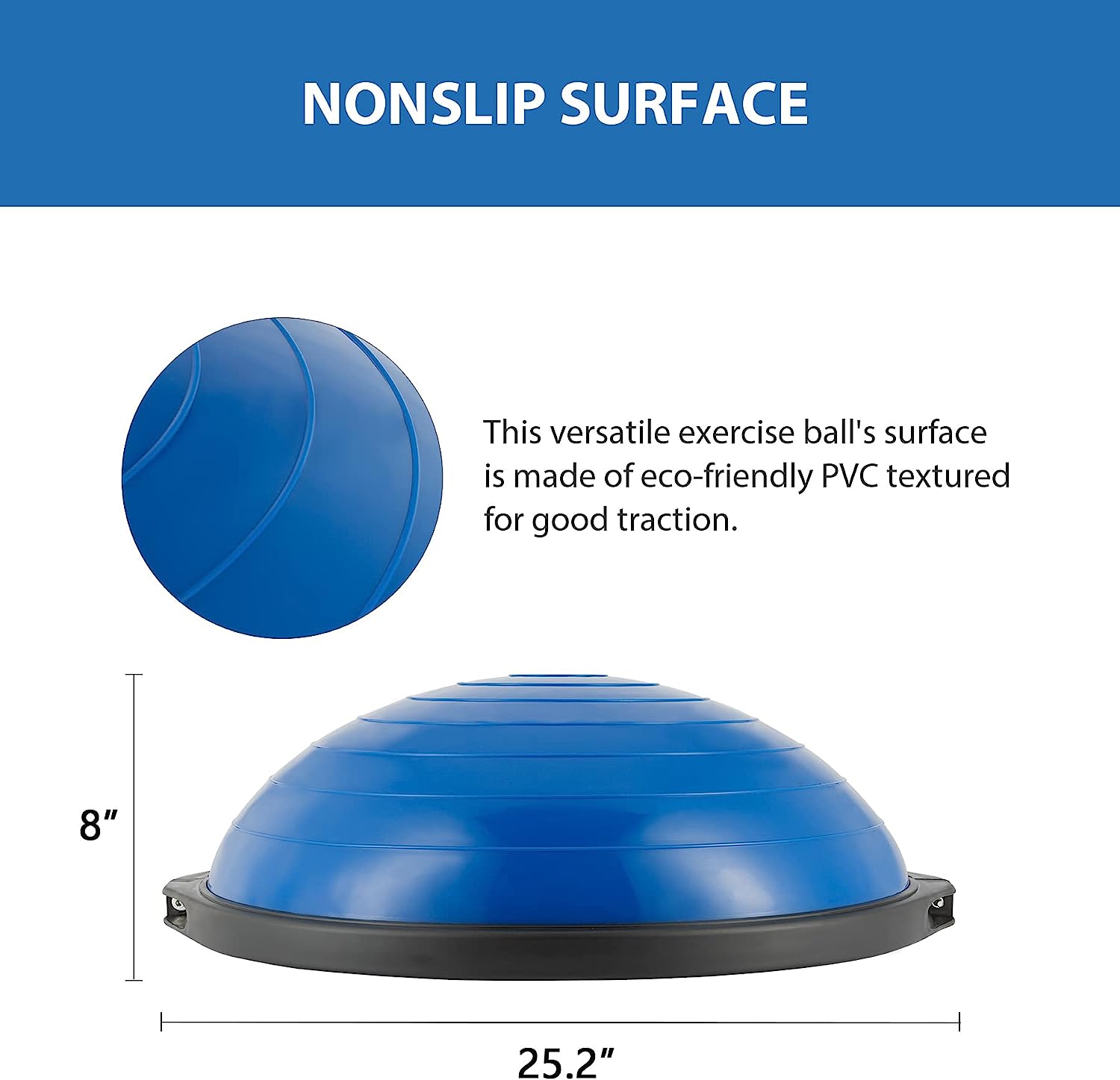 Inflatable Half Exercise Balance Ball 