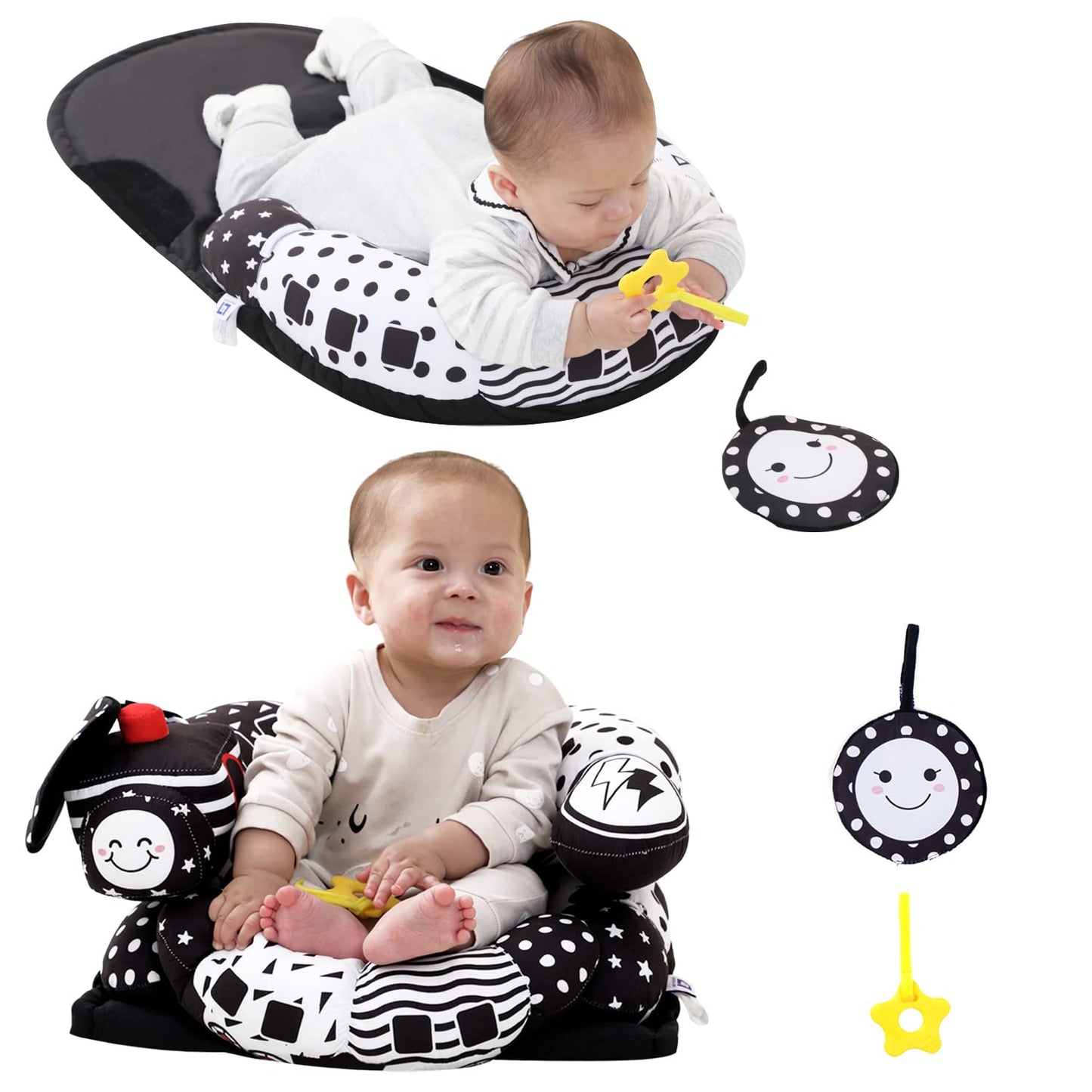 2-in-1 Tummy Time Seated Support Pillow