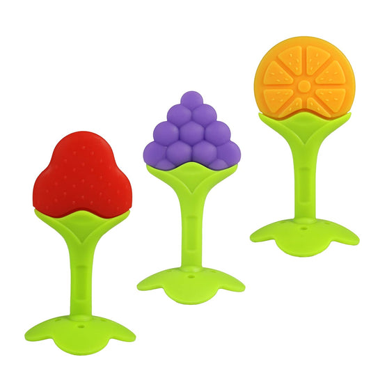 Infant Fruit-Shaped Teether Toy 3-Pack