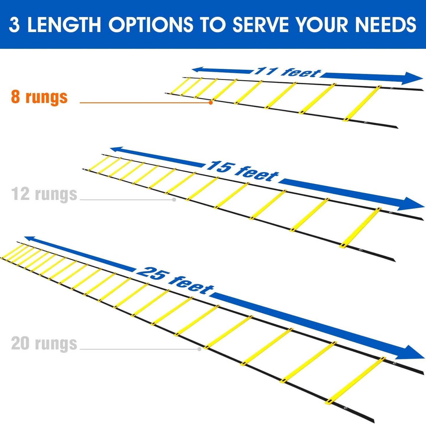 Agility Ladder Speed Trainer with Carrying Bag