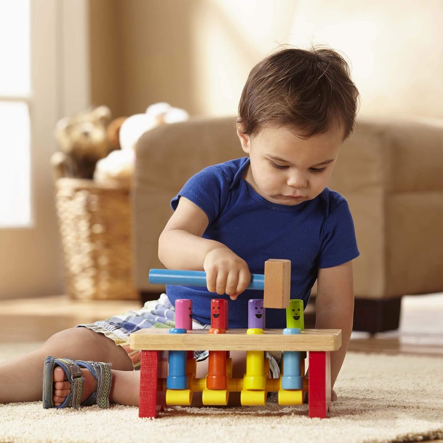 Deluxe Pounding Bench Wooden Toy 