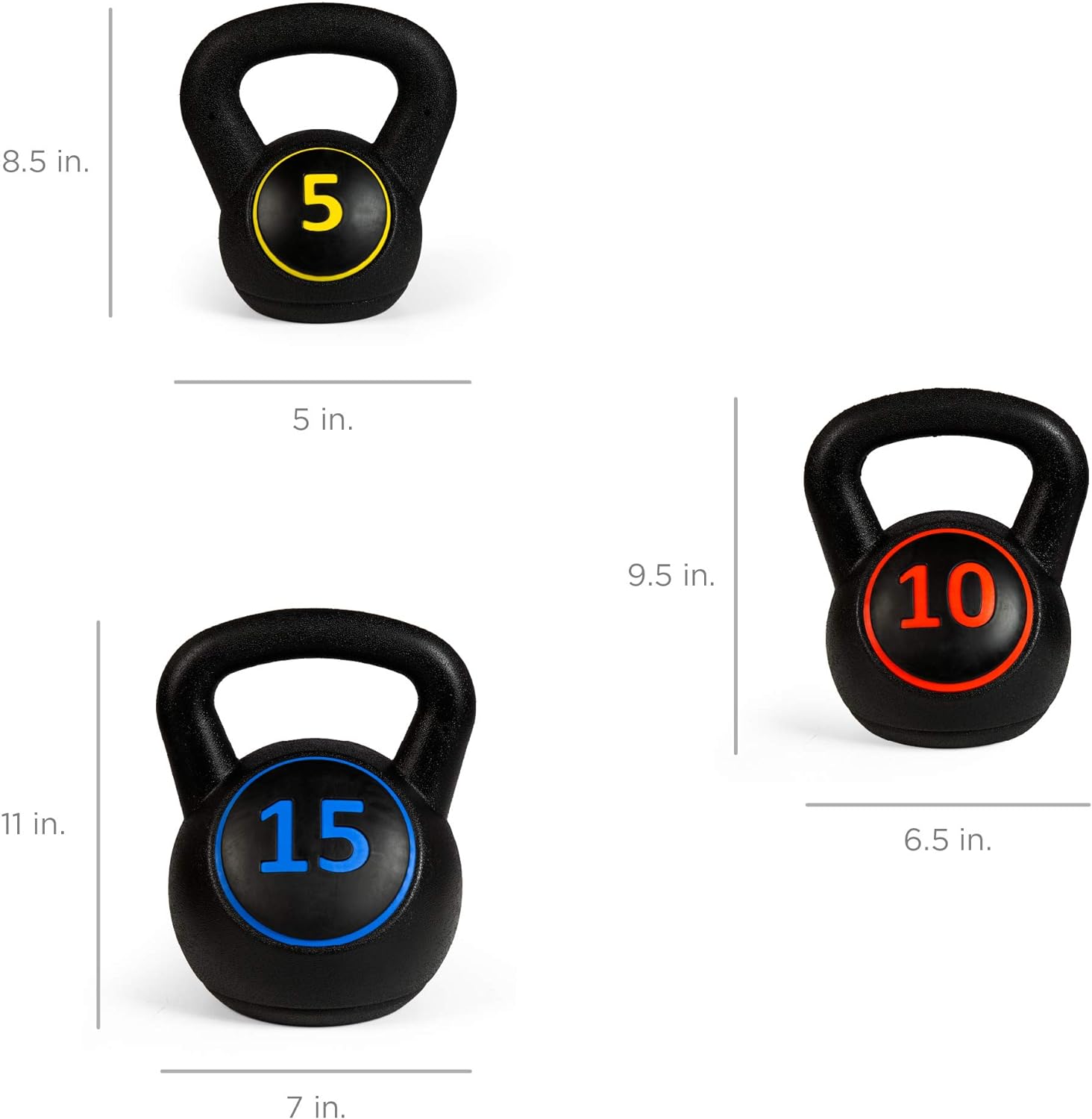 3-Piece Kettlebell Set with Storage Rack