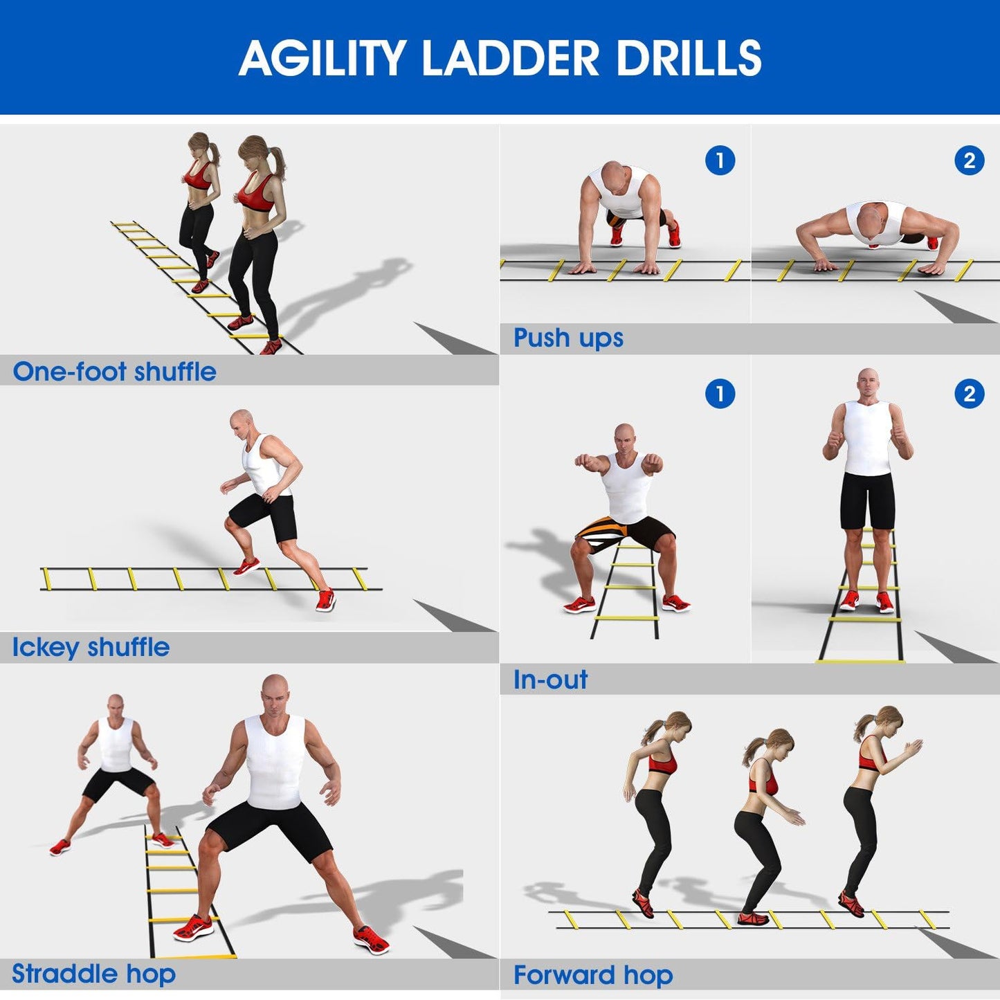 Agility Ladder Speed Trainer with Carrying Bag