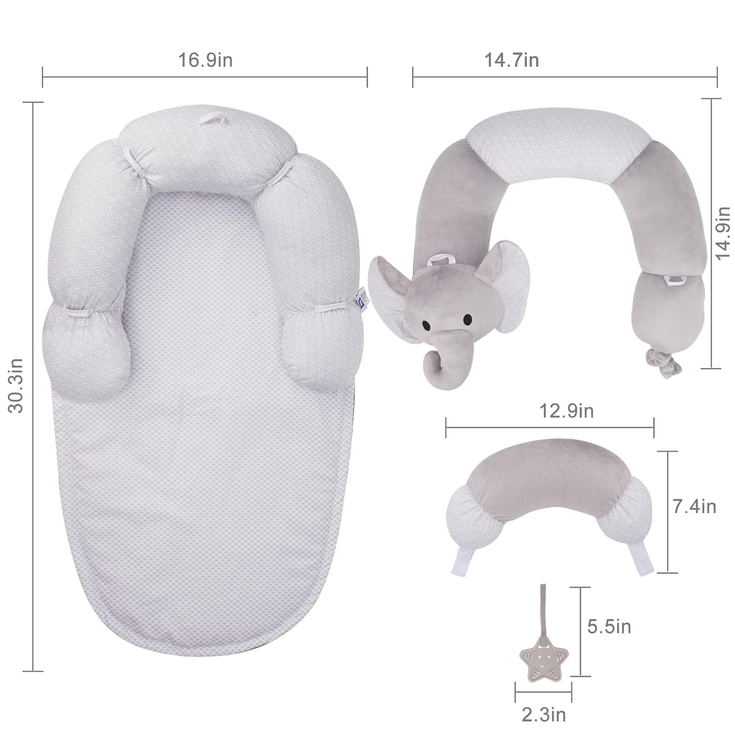 2-in-1 Tummy Time Seated Support Pillow