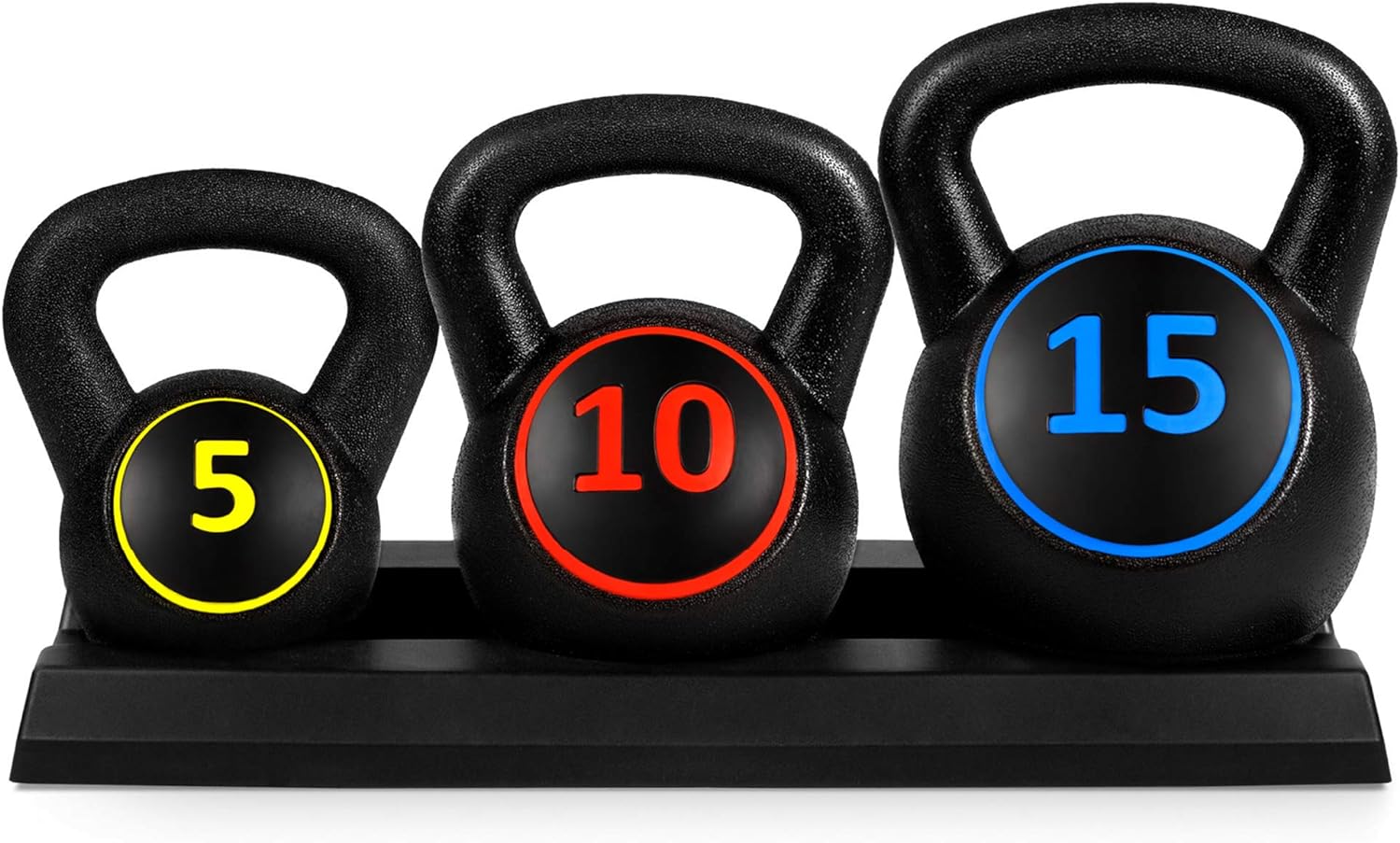 3-Piece Kettlebell Set with Storage Rack