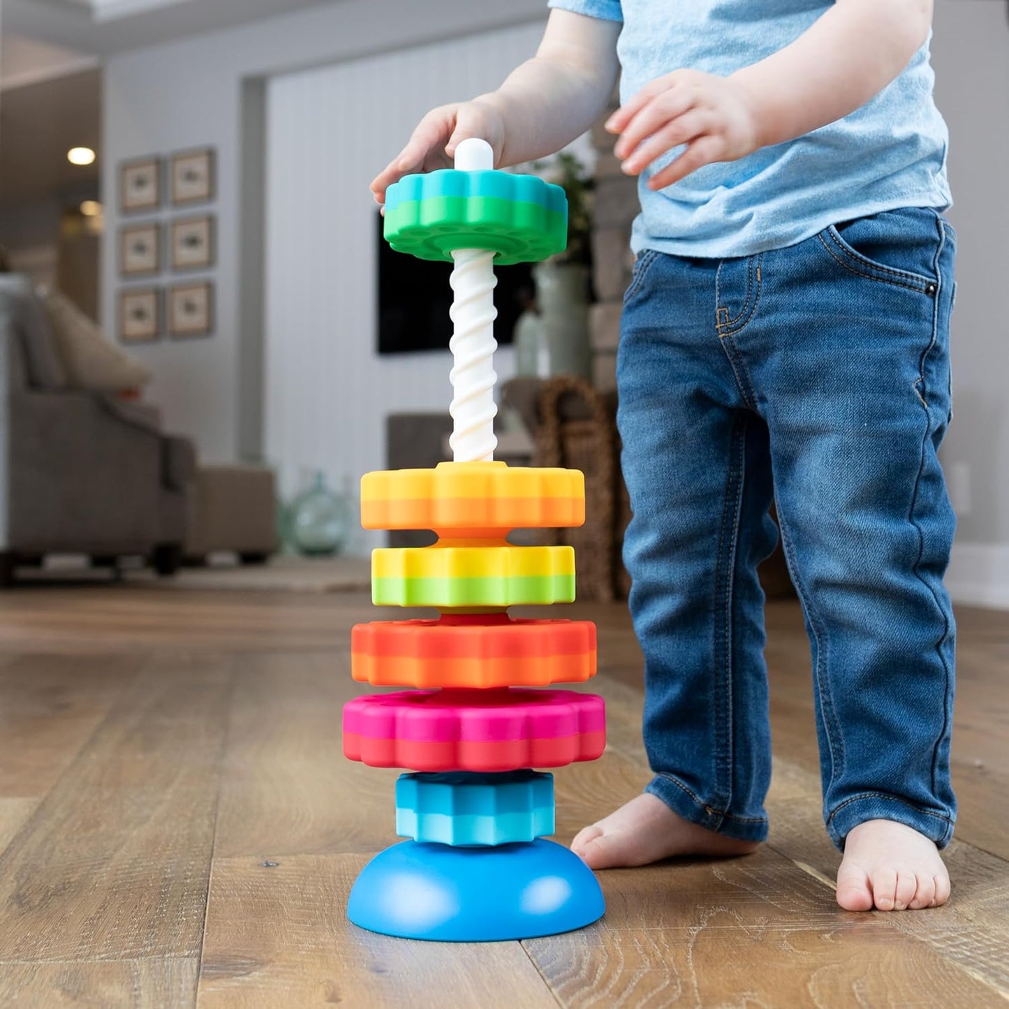 Corkscrew Stack-and-Sort Toy