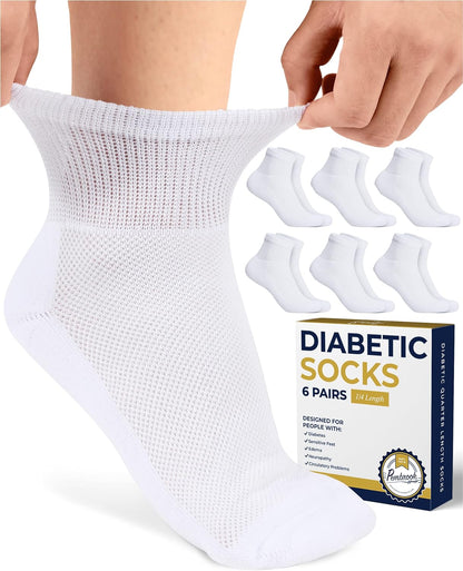 Ankle Diabetic Socks for Women & Men, 6 Pairs