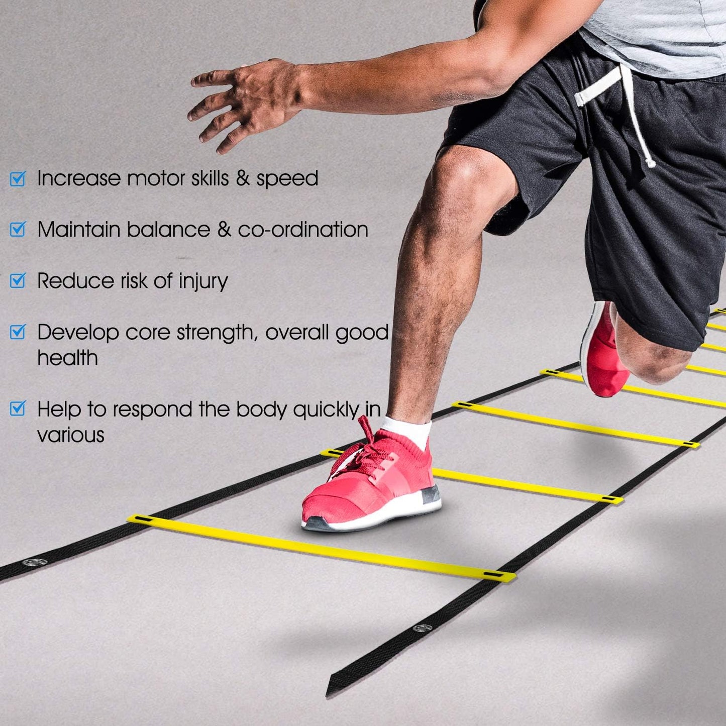 Agility Ladder Speed Trainer with Carrying Bag