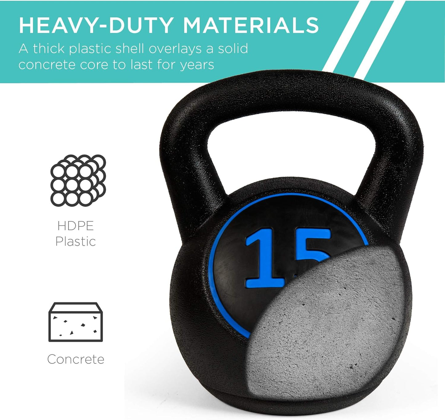 3-Piece Kettlebell Set with Storage Rack