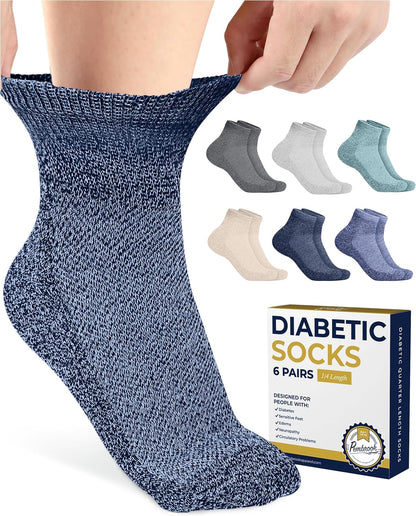 Ankle Diabetic Socks for Women & Men, 6 Pairs