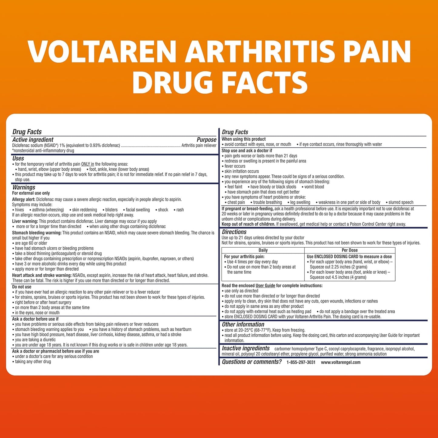 Voltaren Arthritis Pain Relief Gel