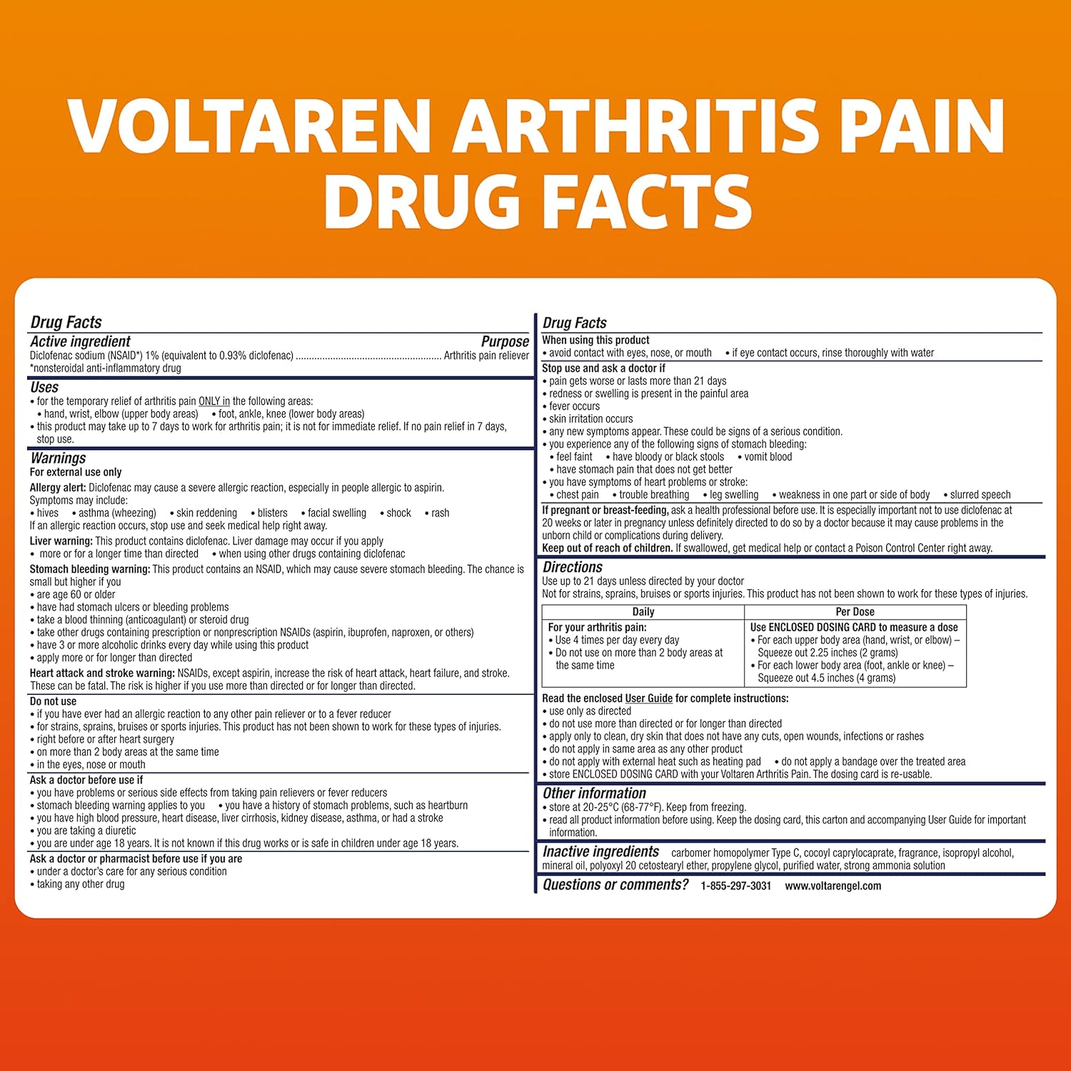 Voltaren Arthritis Pain Relief Gel