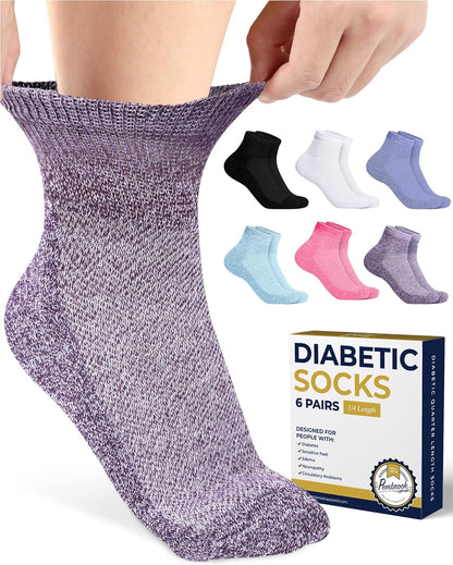 Ankle Diabetic Socks for Women & Men, 6 Pairs