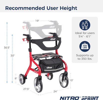 Foldable Rollator Walker with Seat